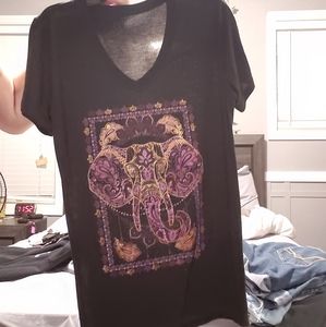 black elephant design t shirt